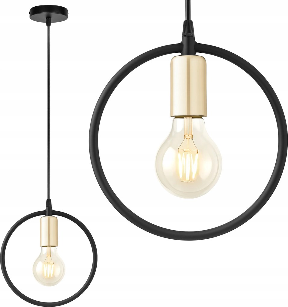 Függő mennyezeti lámpa modern csillár Plafon fekete arany prémium E27