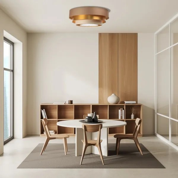 TRINITI mennyezeti lámpa 2xE27/60W/230V barna/arany/beige