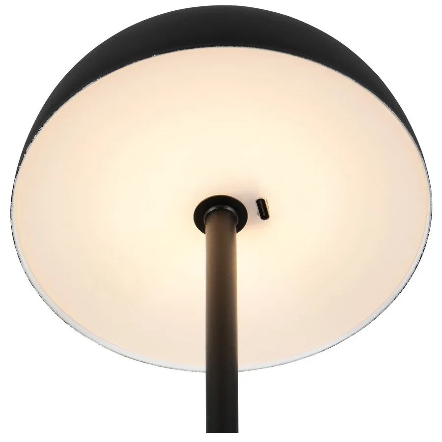 Matt fekete LED asztali lámpa fém búrával (magasság 21 cm) Munoz – Reality