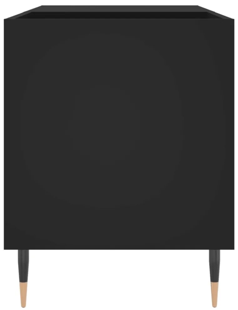 fekete szerelt fa hanglemezszekrény 85x38x48 cm