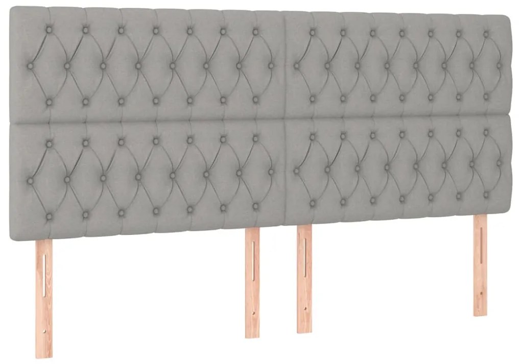világosszürke szövet LED-es fejtámla 180x7x118/128 cm