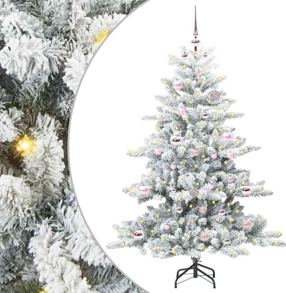 vidaXL Műanyag Hajtogatós Karácsonyfa Fehér 150 cm PVC és Acél