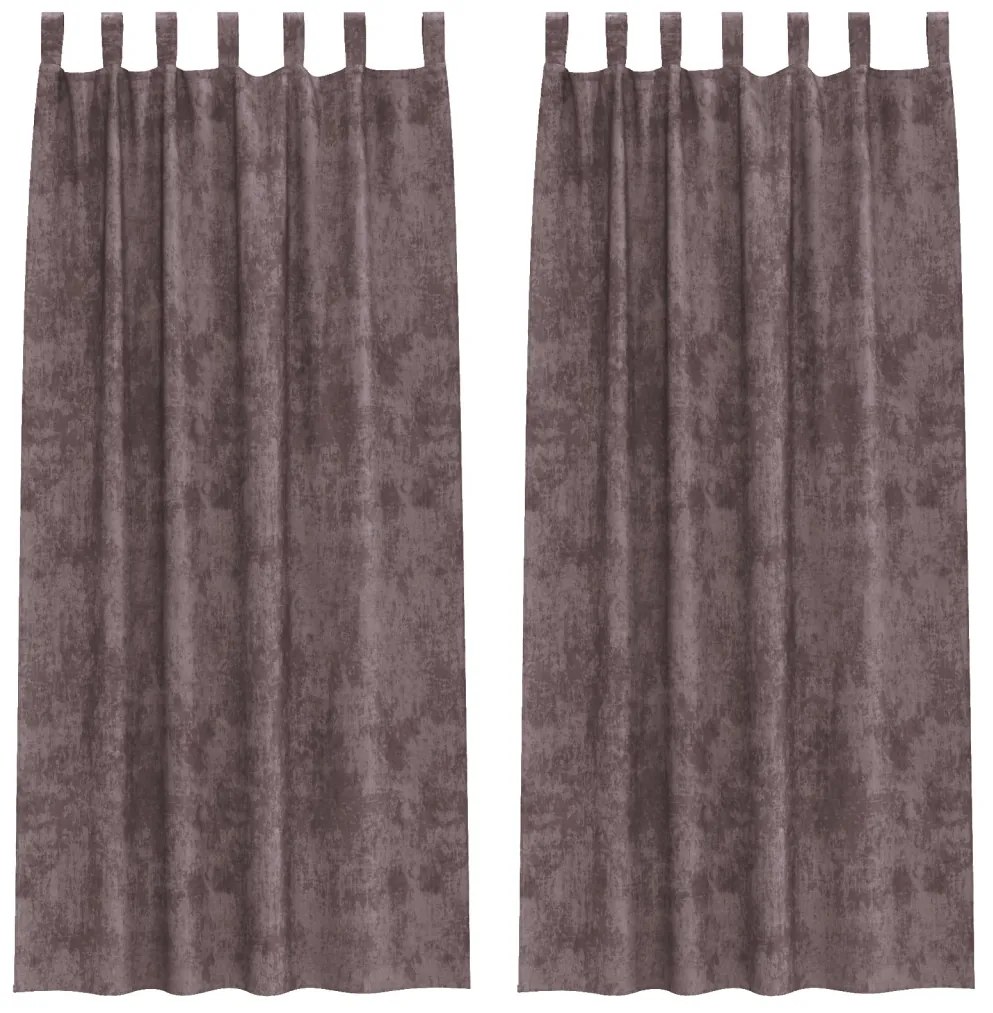 Bársony Függönyök 2 db Gombfüllel Barna 225x140 cm