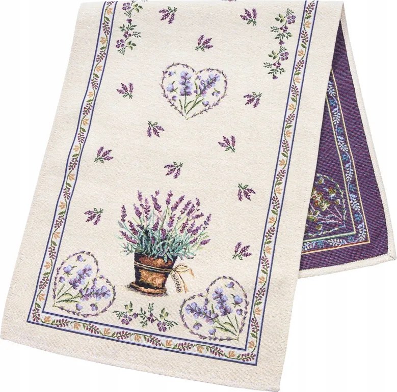 Futópad 37 x 100 cm Lilac lila abrosz levendula asztalra, komódra