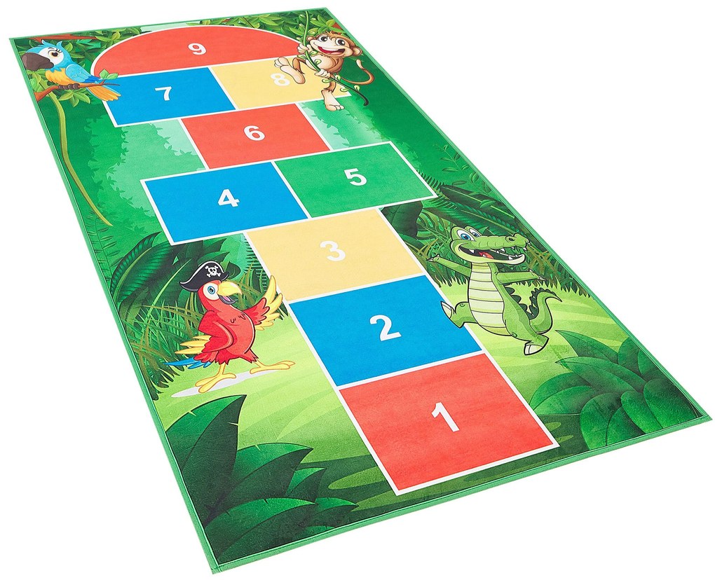 Ugróiskolás zöld gyerekszobaszőnyeg 80 x 150 cm BABADAG Beliani