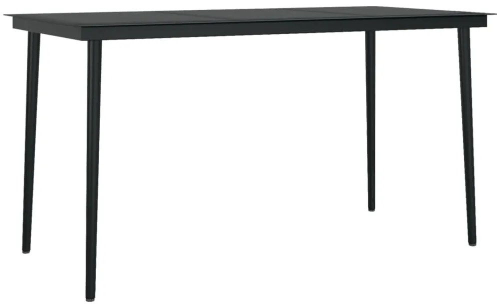 vidaXL 5 részes fekete PVC rattan kerti étkezőgarnitúra