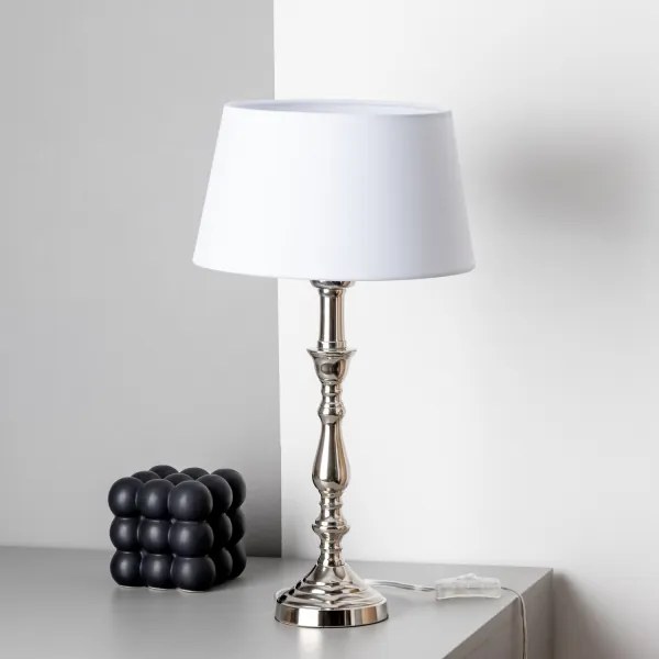 Brilagi - CERIA asztali lámpa 1xE27/60W/230V átm. 25 cm fényes króm/fehér