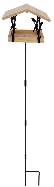 Leszúrható madáretető, lézervágott madár mintával, 131 cm