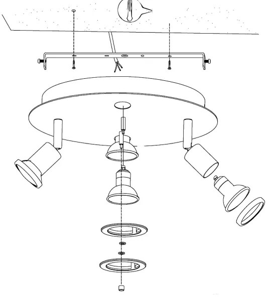 Eglo 32001 - LED Mennyezeti lámpa PAWEDO 1 4xGU10-LED/3W/230V