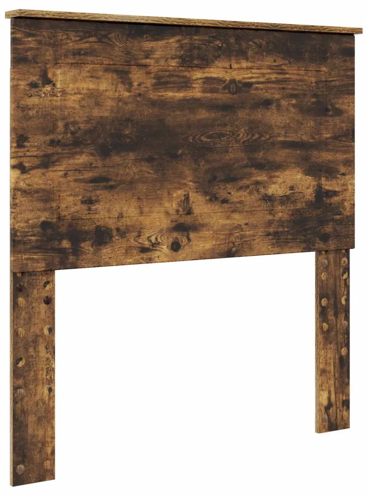 vidaXL Ágykeret fejtámlával Füstölt tölgy 90 x 190 cm Tömör fenyőfa