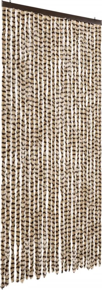 vidaXL bézs és barna zsenília rovarfüggöny 100 x 230 cm