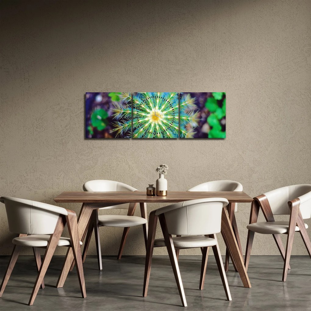 Kaktusz kép (órával) (90x30 cm)