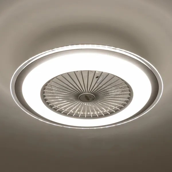 Brilagi - LED Dimmelhető lámpa ventilátorral RONDA LED/48W/230V ezüst + távirányító