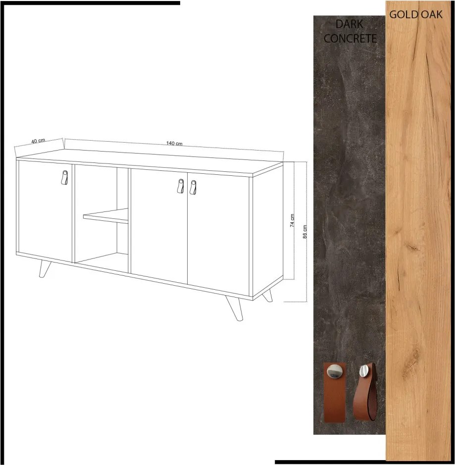 Planky komód, 140 cm