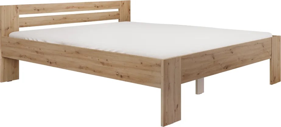 Ágy, 180x200, artisan tölgy, BASIS
