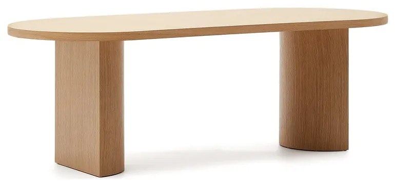 Étkezőasztal tölgyfa dekorral 100x200 cm Nealy – Kave Home