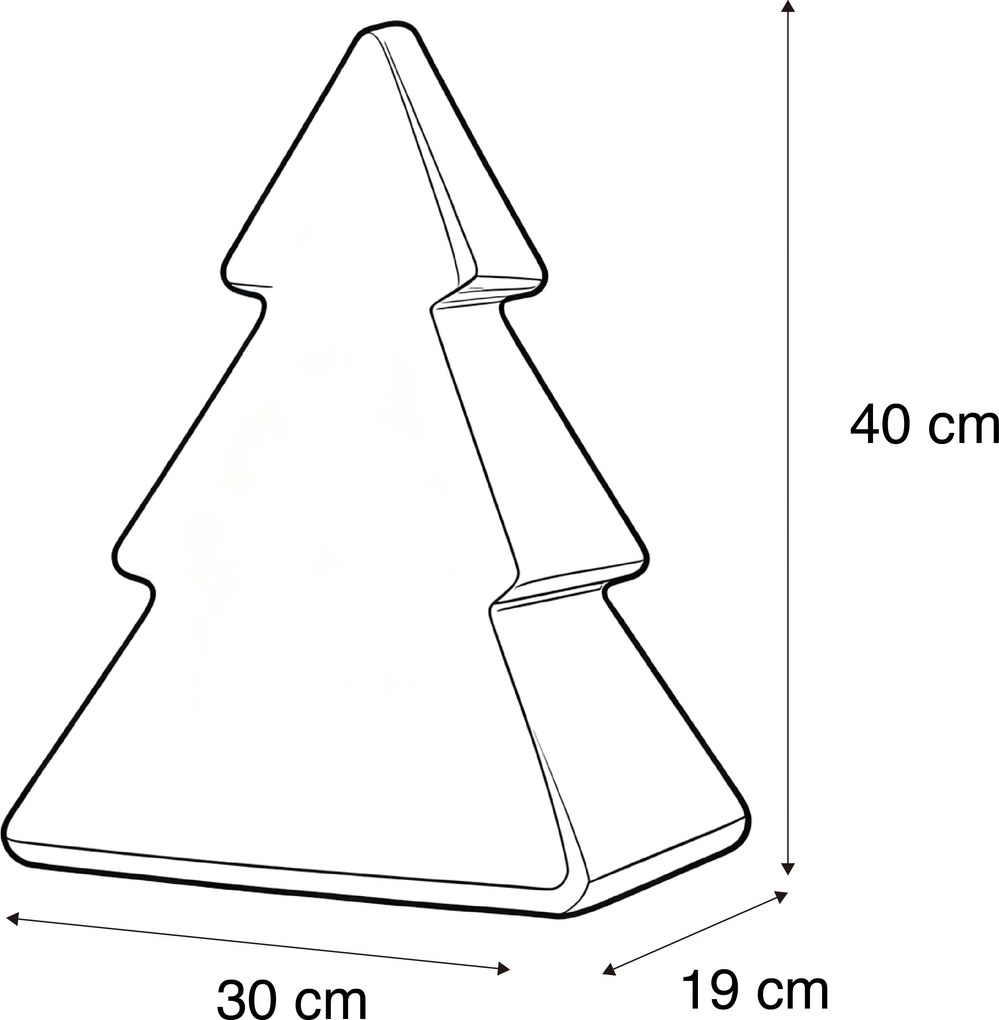 Karácsonyi állólámpa fehér 40 cm, beépített LED napelemes és újratölthető RGBW - Pinus