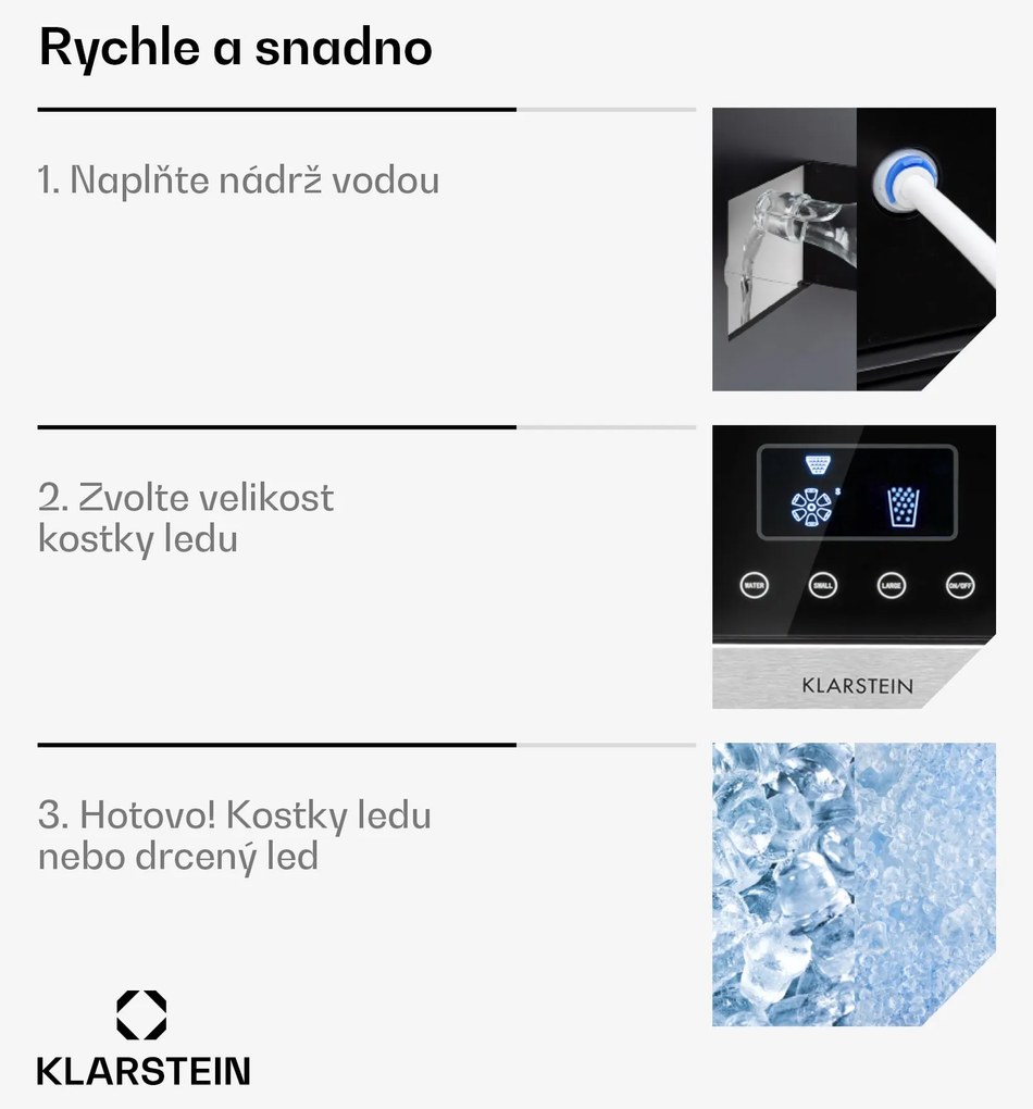 Klarstein Eiszeit Crush, jégkocka készítő, 2 nagyság, zúzott jég, ezüst