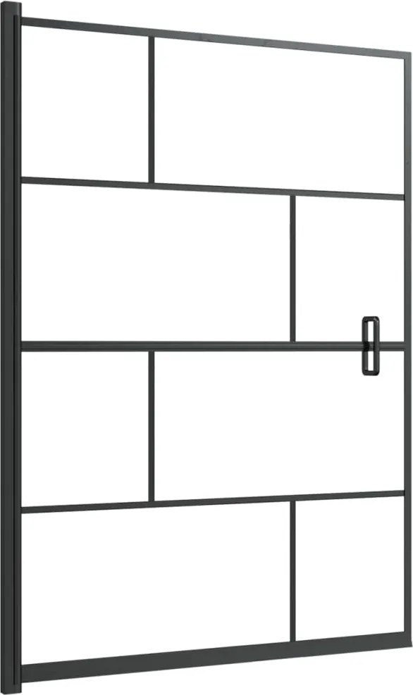 vidaXL fekete ESG zuhanykabin 100 x 140 cm