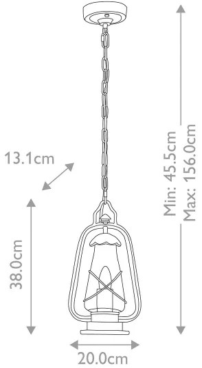 Elstead MINERS-CHN - Kültéri, láncra függeszthető MINERS csillár 1xE27/60W/230V IP44 bronz