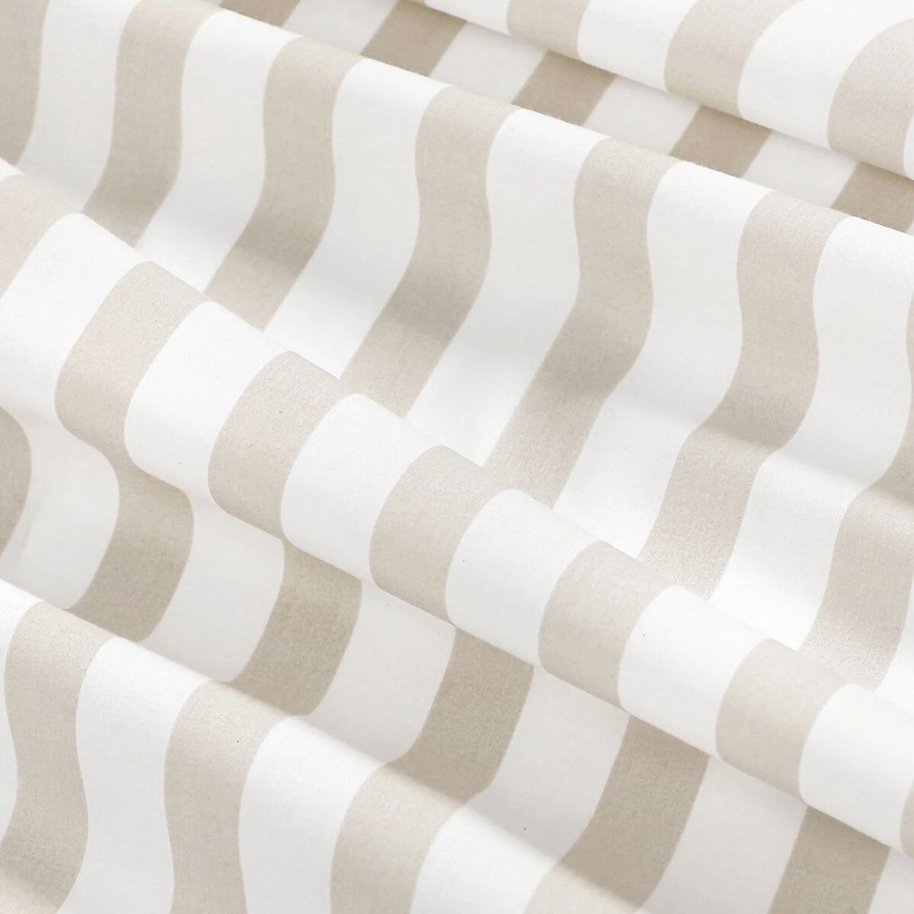 Goldea pamut ágyneműhuzat - tök, latte színű csíkos hátoldal 200 x 200 és 2db 70 x 90 cm