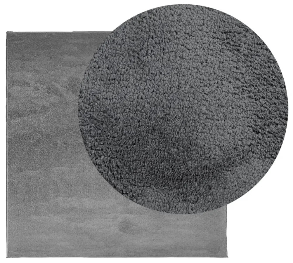 OVIEDO antracitszürke rövid szálú szőnyeg 120 x 120 cm