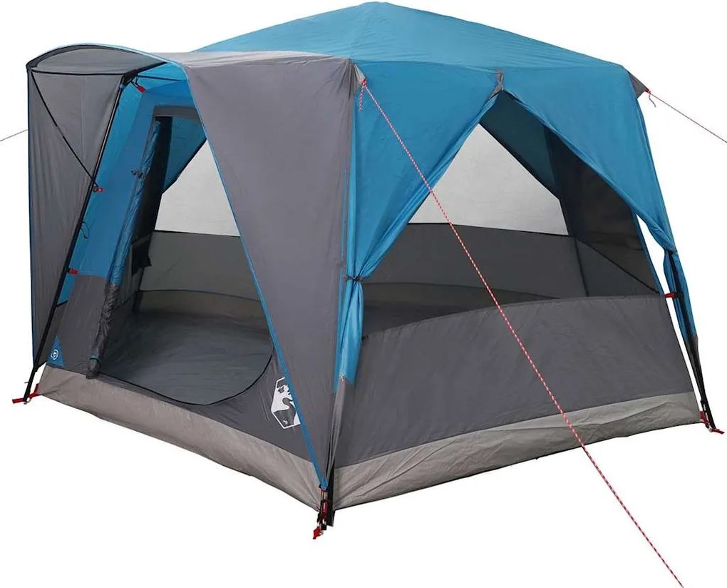 vidaXL Cabin Tent 5-Person tetővel Kék és Szürke 333 x 317 x 194 cm