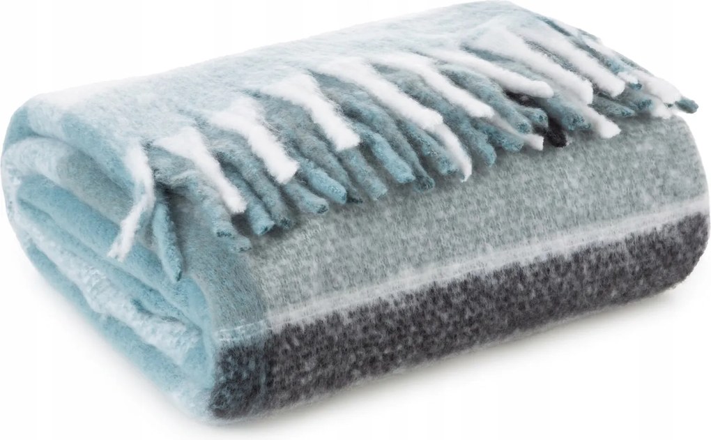 Moher takaró 5 130x170 cm kék rojtos pléd ágytakaró kanapé