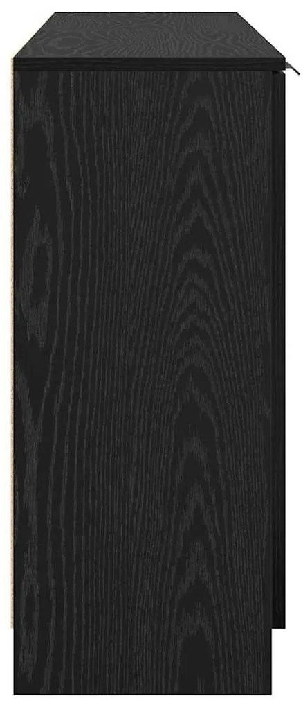 Széf fiókkal 3 pcs Musta tammi Faanyag