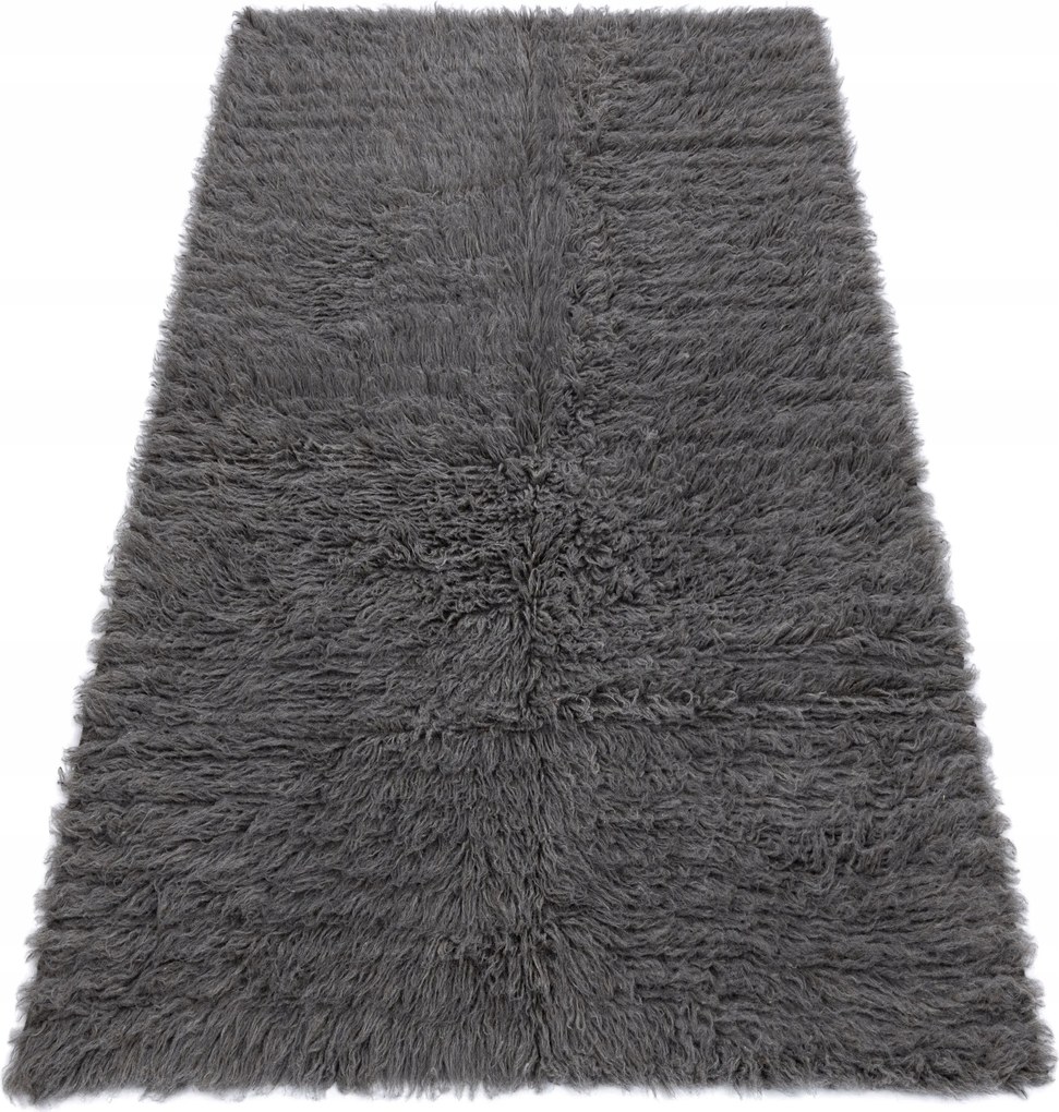 Flokati Szőnyeg szürke 55x110 cm 100% Gyapjú #FLO056