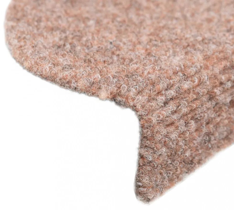 15 db krémszínű öntapadós lépcsőszőnyeg 56x17x3 cm