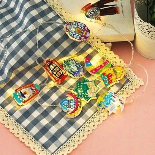 Girlanda Ramadan Led lámpák Akkumulátoros dekorációs világítás