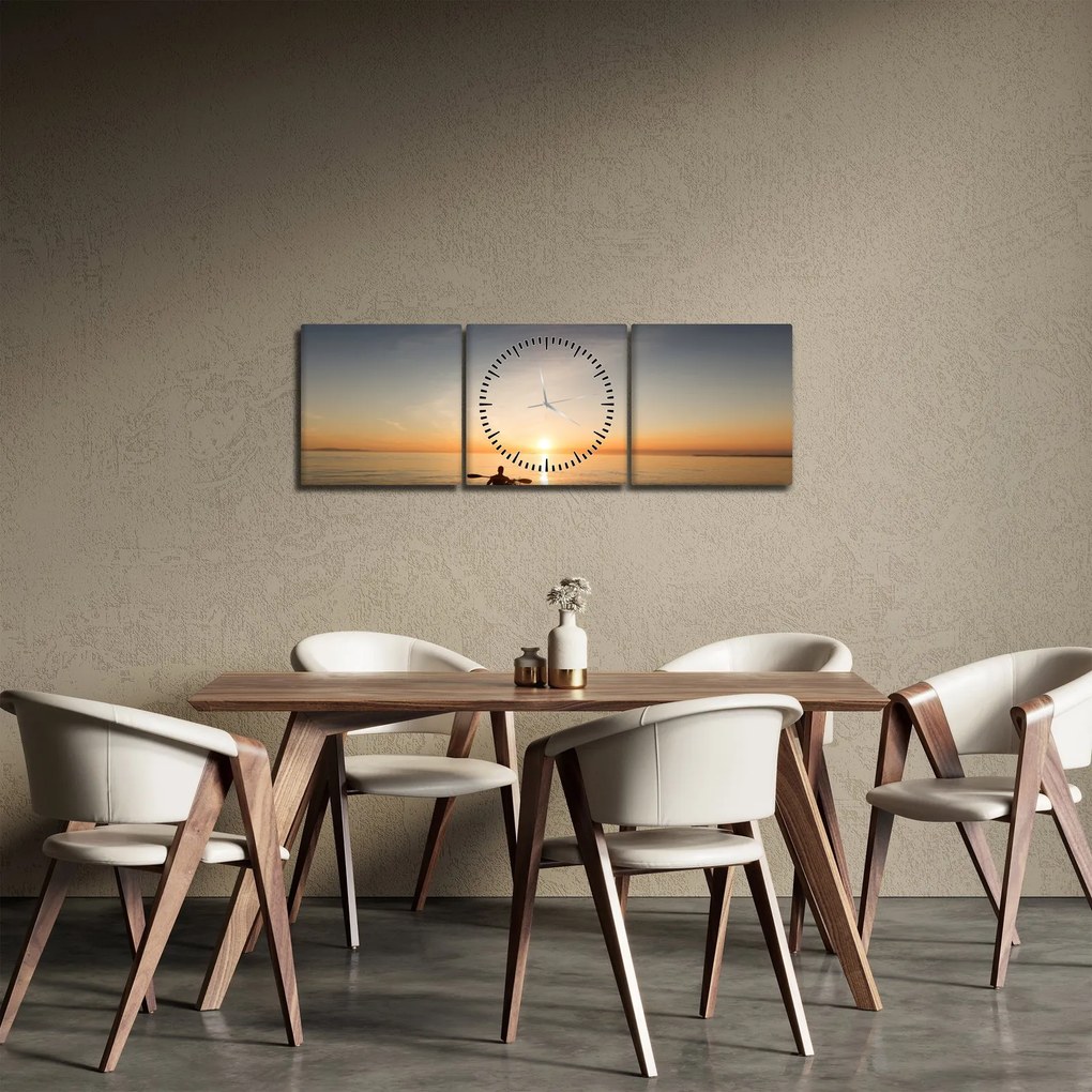 Kép - kajak a tengeren (órával) (90x30 cm)