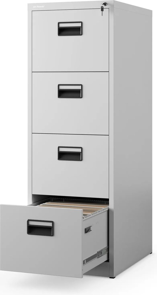 Fém iratszekrény 4 fiókkal, szürke, 460x1320x620 mm: SARA