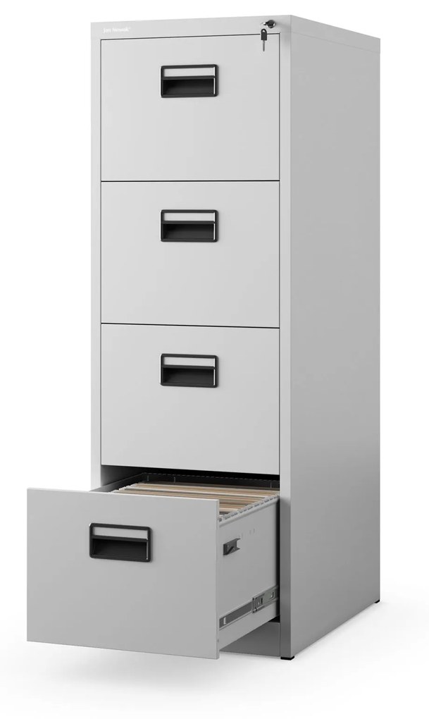 Fém irattartó szekrény, 4 fiókos SARA V4, 460 x 1320 x 620 mm, szürke
