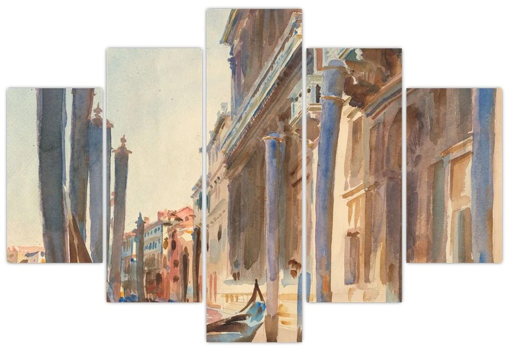 Kép - John Singer Sargent, Gondola Moorings on the Grand Canal, reprodukciók (150x105 cm)