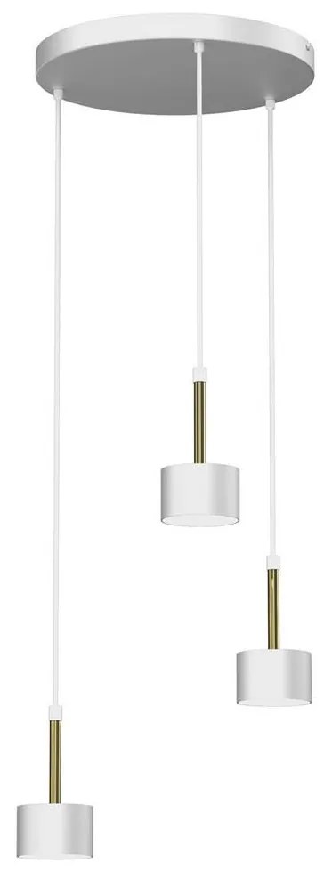 Csillár zsinóron ARENA 3xGX53/11W/230V fehér/arany