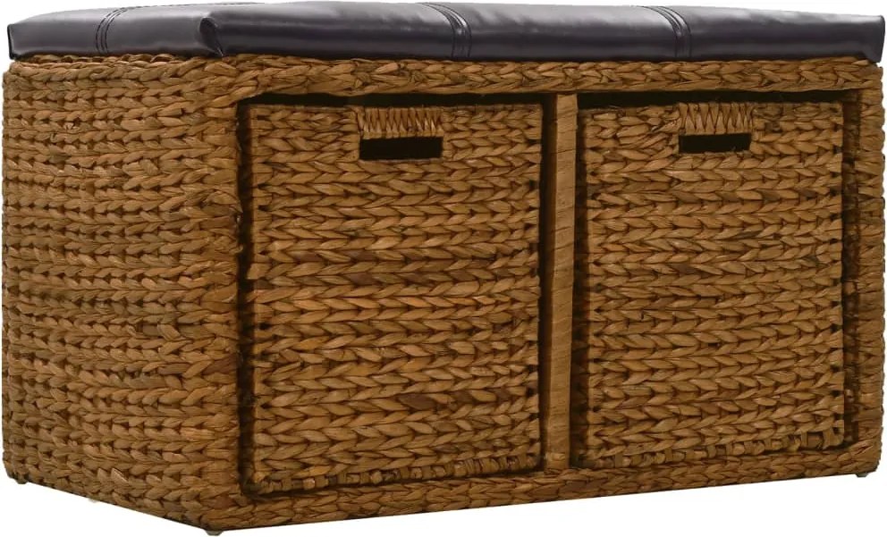 vidaXL barna tengerifű pad 2 kosárral 71 x 40 x 42 cm