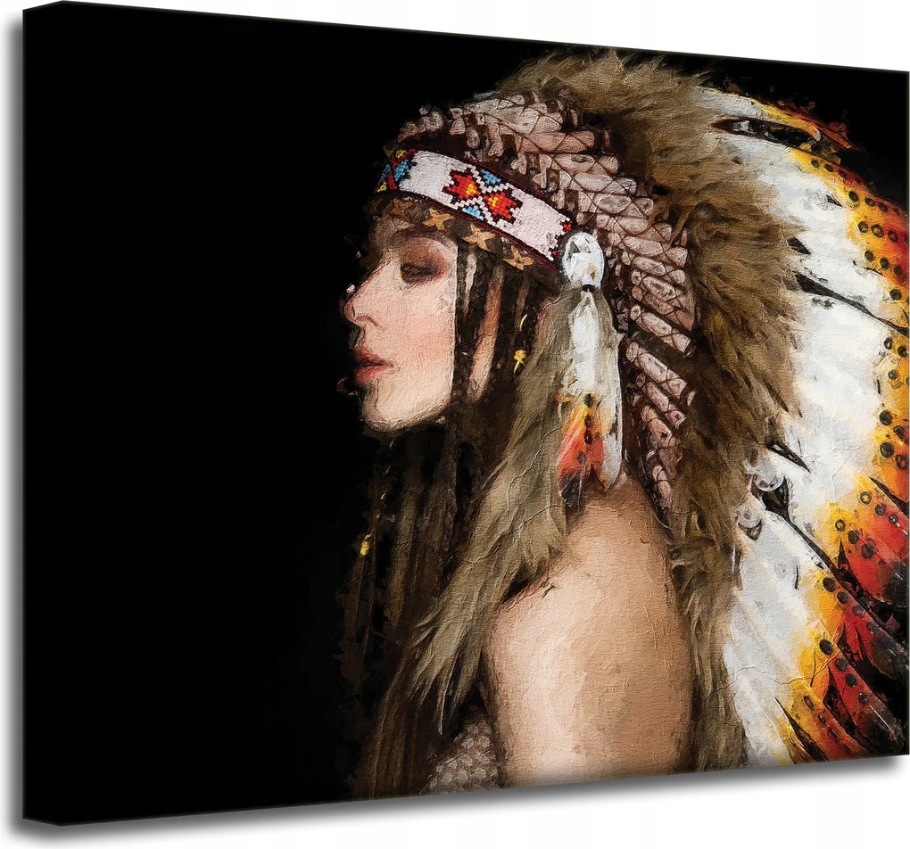 Vászonkép Nő indián Művészet Festmény 50x40 cm