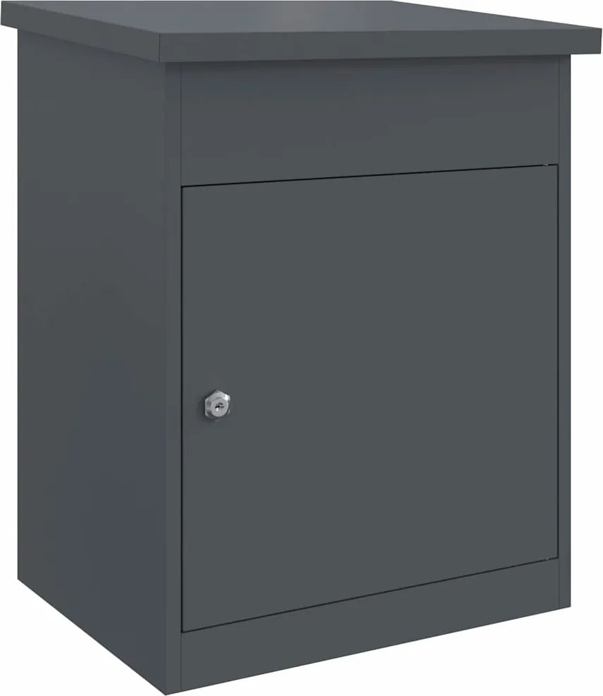 vidaXL Csomagzáró doboz tárolóval Antracit 47.5 x 38 x 59 cm Acél