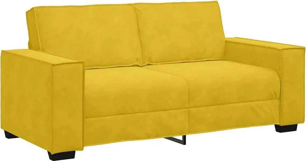 vidaXL kétszemélyes sárga bársony kanapé 180x78x84 cm
