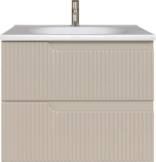 Piramida EURIDIKA fali fürdőszobabútor - műmárvány mosdóval -2 fiókos - PINO BÉZS - 65 x 48 x 53 cm