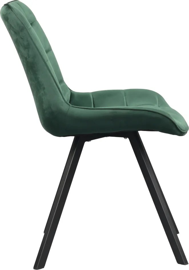 Étkezőszék, sötétzöld Velvet szövet/fekete, SAMIRA