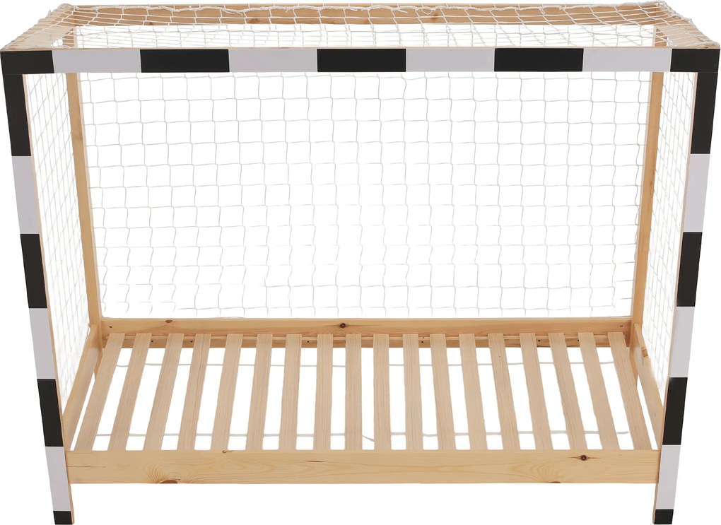 Montessori ágy, természetes/fehér/fekete, 90x200, FUTAL
