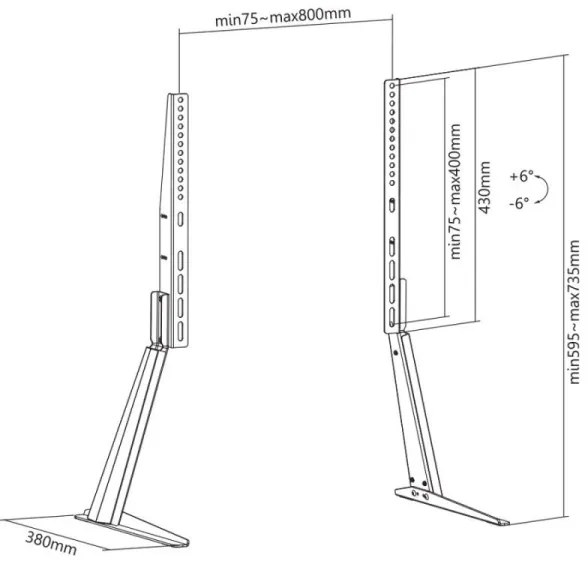 MK FLORIA MKF-21ST841 - Dönthető TV állvány 32-70“ fekete