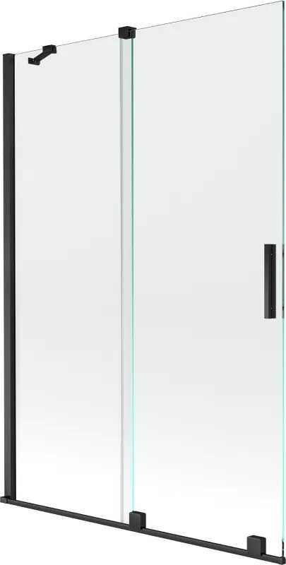 Mexen Velar 2 ajtós, eltolható kádparaván 120 x 150 cm, átlátszó, fekete - 896-120-000-01-70