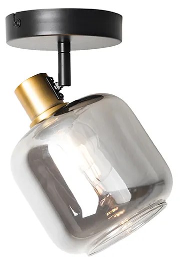 Design mennyezeti spotlámpa fekete arannyal és füstüveggel - Zuzanna