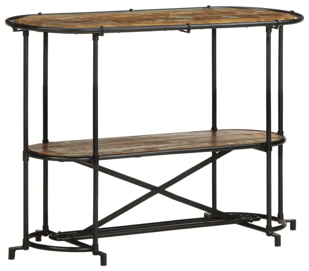tömör újrahasznosított fa konzolasztal 110 x 42 x 76 cm