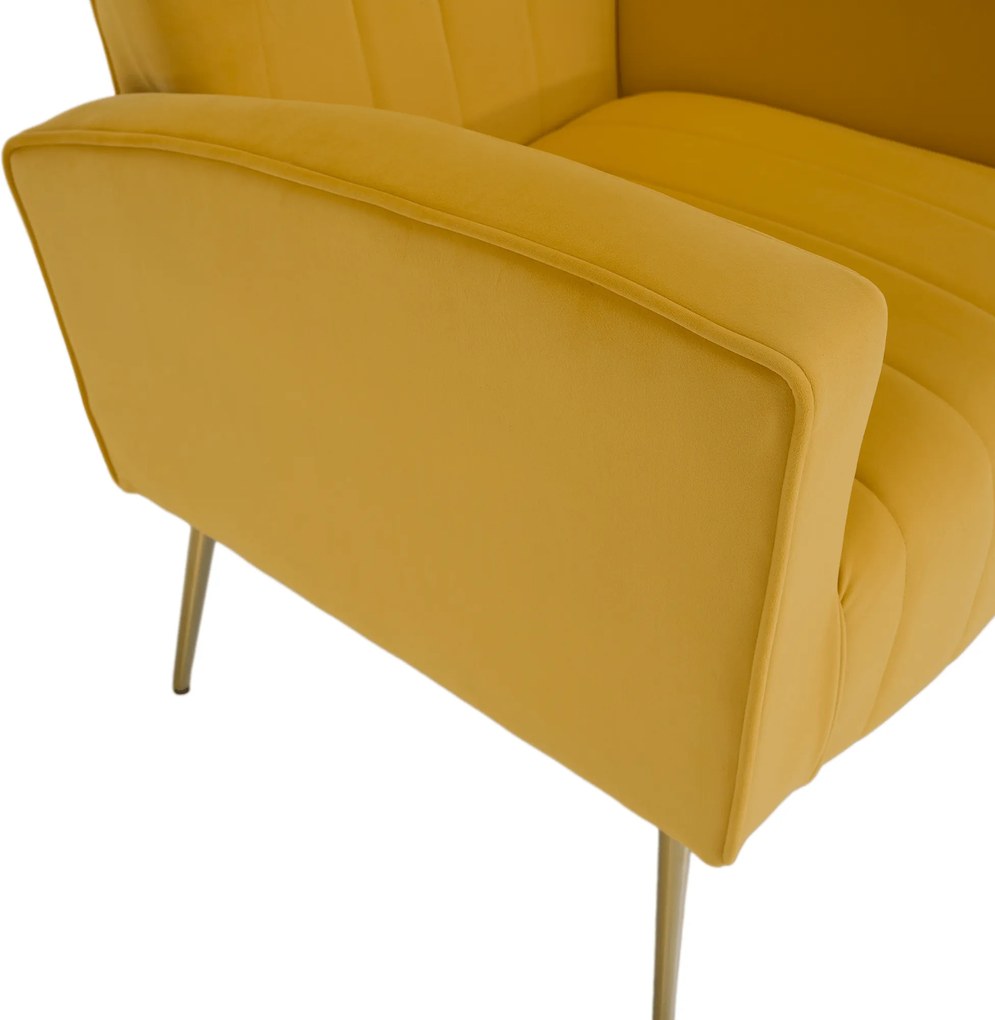 Relaxfotel, sárga Velvet szövet, BARET