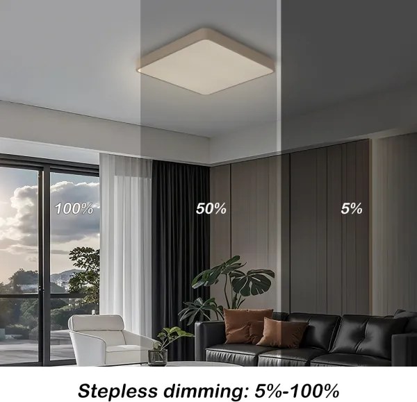 Brilagi-LED dimmelhető mennyezeti lámpatest POOL LED/36W/230V 3000-6000K 40x40 cm bézs+távirányítóval